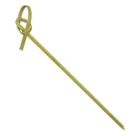 Pinchos de Bambú Decorados Lazo Verde Natural 10cm (250 Uds)