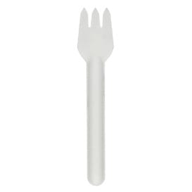 Tenedor de Caña de Azúcar Blanco 16cm (1.000 Uds)