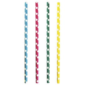 Pajita Recta Papel Surtido Granizado Ø8mm 24cm (3.000 Uds)