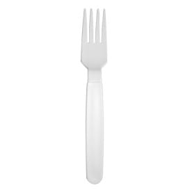 Tenedor Reutilizable Durable PP Blanco 18,5cm (180 Uds)