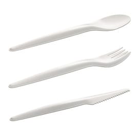 Set Cubiertos Cartón Kraft Tenedor, Cuchillo, Cuchara y Servilleta (50 Uds)