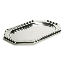 Bandeja Reutilizable rPET Octogonal Plata 27x19cm (50 Uds)