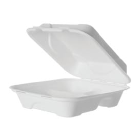 Envase MenuBox Caña Azúcar 3C Blanco 20x20x7,5cm (200 Uds)