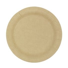 Plato de Cartón Redondo “Radial” Kraft Ø18cm 200gr/m² (650 Uds)