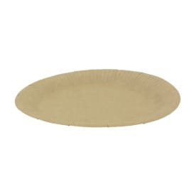 Plato de Cartón Redondo “Radial” Kraft Ø18cm 200gr/m² (50 Uds)