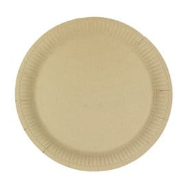 Plato de Cartón Redondo “Radial” Kraft Ø23cm 200gr/m² (50 Uds)