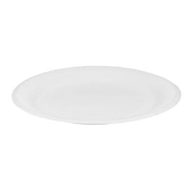 Plato de Cartón Redondo “Radial” Blanco Ø23cm 200gr/m² (50 Uds)