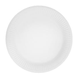 Plato de Cartón Redondo “Radial” Blanco Ø18cm 200gr/m² (650 Uds)
