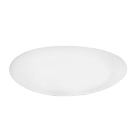 Plato de Cartón Redondo “Radial” Blanco Ø18cm 200gr/m² (50 Uds)