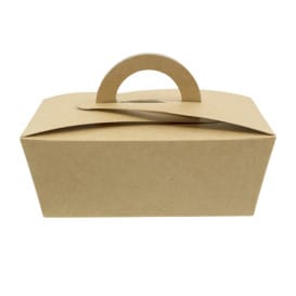 Caja "Doggy Bag" Kraft con Asa 12x9x5cm 750ml (25 Uds)