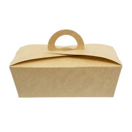 Caja "Doggy Bag" Kraft con Asa 16x9,5x6cm 1000ml (200 Uds)