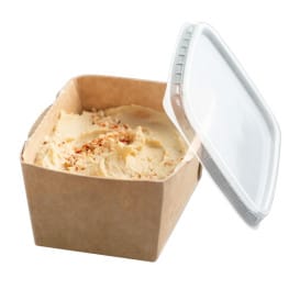 Tapa PP para Ensaladeras Deli2Go Kraft 10,8x8,2cm (20 Uds)