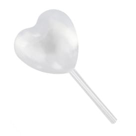 Pipeta de Plástico de Corazón para Catering 5,5cm (100 Uds)