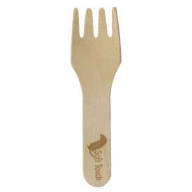 Mini Tenedor de Madera “Soft” 7,5cm (100 Uds)