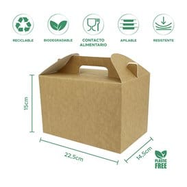 Caja de Menú Kraft 225x145x150mm (150 Uds)