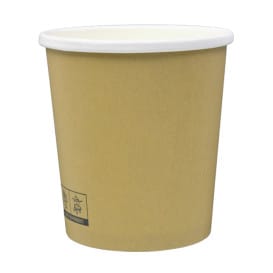 Tarrina de Cartón Kraft con Borde Blanco 450ml Ø9,8cm (25 Uds)