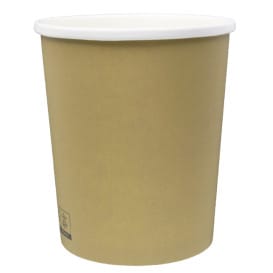 Tarrina de Cartón Kraft con Borde Blanco 1.000ml Ø11,9cm (25 Uds)