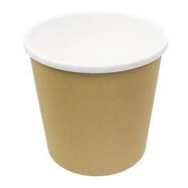 Tarrina de Cartón Kraft con Borde Blanco 750ml Ø11,7cm (25 Uds)