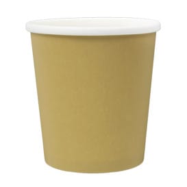 Tarrina de Cartón Kraft con Borde Blanco 450ml Ø9,8cm (25 Uds)