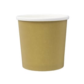 Tarrina de Cartón Kraft con Borde Blanco 350ml Ø9,0cm (25 Uds)