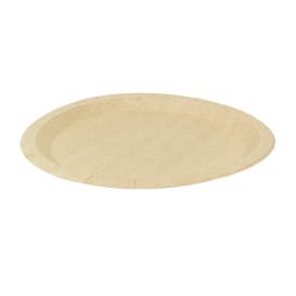 Plato de Cartón Redondo Antigrasa Kraft Ø26cm 245g/m² (50 Uds)