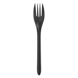 Tenedor Reutilizable Bio PP Negro 17,5cm (50 Uds)