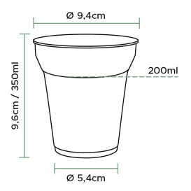 Vaso Compostable PLA Transparente 350ml (50 Uds)