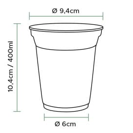 Vaso Compostable PLA Transparente NaturGo 400ml (50 Uds)