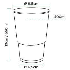 Vaso Compostable PLA Green Spirit Transparente 550ml (800 Uds)