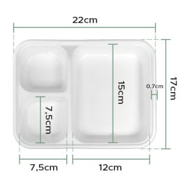 Bandeja de Caña de Azúcar para Nachos 3C 16,5x21x5x3,5cm (50 Uds)