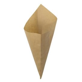Cono de Papel Antigrasa Kraft 19,5cm 50gr (2.000 Uds)