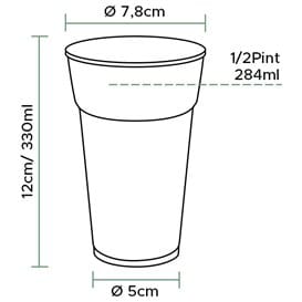Vaso Reutilizable PP Transparente 330ml (50 Uds)