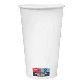 Vaso Cartón 16 Oz/500ml Blanco Ø9cm (25 Uds)