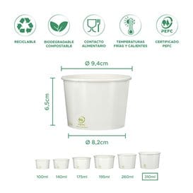 Tarrina de Cartón para Helados Ecológica 310ml (50 Uds)