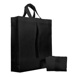 Bolsa Tela TNT PREMIUM Plegable Negra 40+15x40cm (25 Uds)