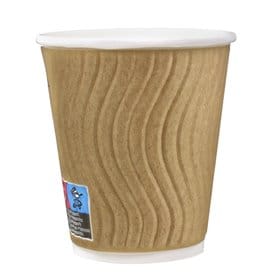 Vaso Cartón Rizado Kraft 9Oz/270ml Ø8,0cm (25 Uds)