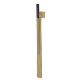 Pajita Recta Papel Natural Enfundada Kraft Ø8mm 14cm (6000 Uds)