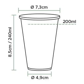 Vaso de Plástico PP Reutilizable Blanco 240ml (100 Uds)