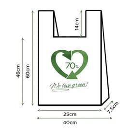 Bolsa Plástico Camiseta Reutilizable 40x60cm 50µm (100 Uds)