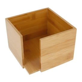 Servilletero para Cocktail de Bambú 13,5x13,5x10cm (1 Ud)