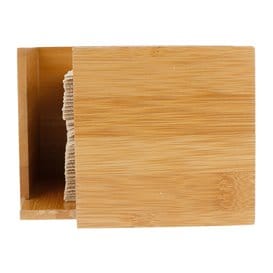 Servilletero para Cocktail de Bambú 13,5x13,5x10cm (12 Uds)