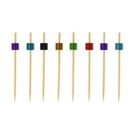 Pincho de Bambú Cubo Colores 7cm (100 Uds)