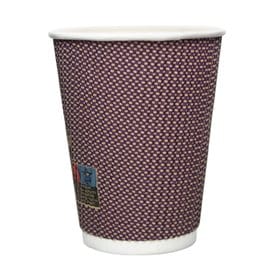 Vaso Cartón Rizado Kraft 12Oz/340ml Ø8,0cm (25 Uds)