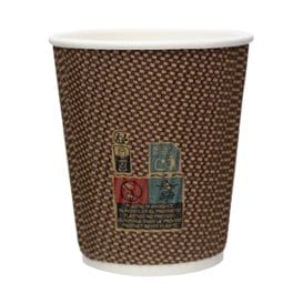 Vaso Cartón Rizado Kraft 8Oz/230ml Ø8,0cm (25 Uds)
