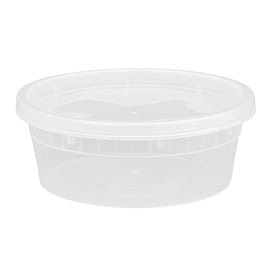 Envase de Plástico PP “Deli Range” Transparente con Tapa 240ml (40 Uds)