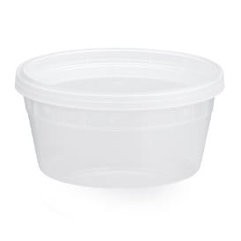 Envase de Plástico PP “Deli Range” Transparente con Tapa 360ml (40 Uds)