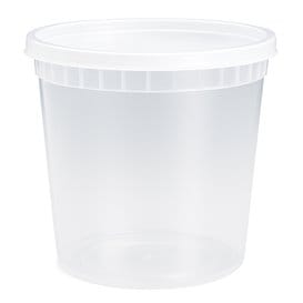 Envase de Plástico PP “Deli Range” Transparente con Tapa 720ml (40 Uds)