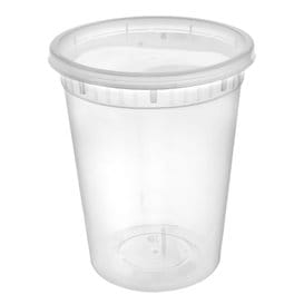 Envase de Plástico PP “Deli Range” Transparente con Tapa 960ml (40 Uds)
