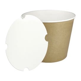 Cubo de Cartón Kraft con Tapa 1750ml (25 Uds)