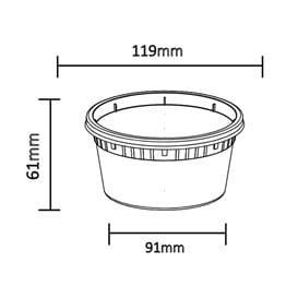 Envase de Plástico PP “Deli Range” Transparente con Tapa 360ml (240 Uds)